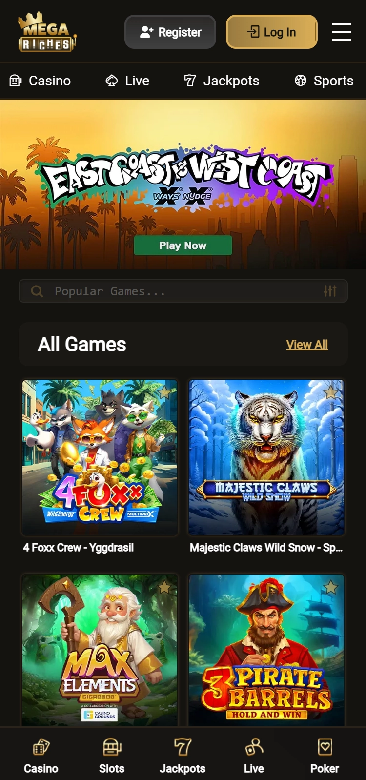Mega Riches Casino Smartphone App Preview